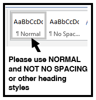 Please use NORMAL Style